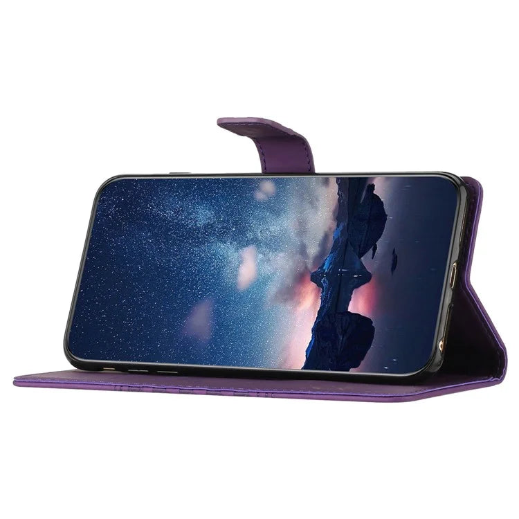 For Samsung Galaxy A05 4G Case Anti-fall Imprinted Rhombus Wallet Stand Phone Cover