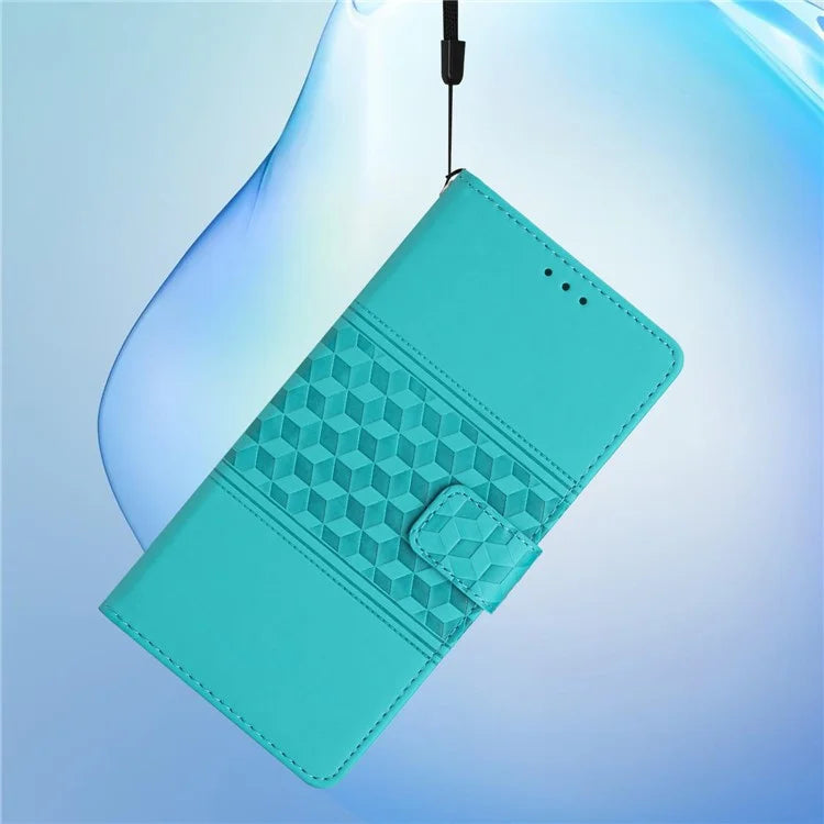 For Samsung Galaxy A05 4G Case Anti-fall Imprinted Rhombus Wallet Stand Phone Cover