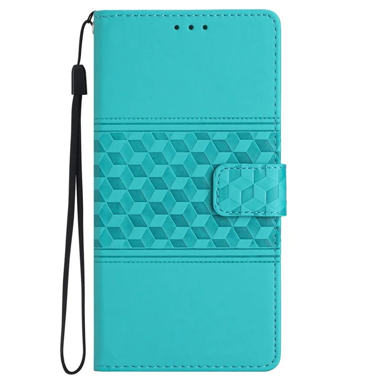 For Samsung Galaxy A05s 4G Case Anti-drop Imprinted Rhombus PU Leather Phone Stand Cover