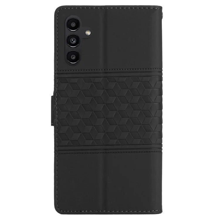 For Samsung Galaxy A05s 4G Case Anti-drop Imprinted Rhombus PU Leather Phone Stand Cover