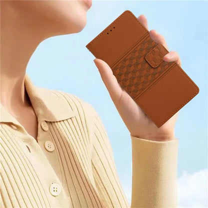 For Samsung Galaxy A05s 4G Case Anti-drop Imprinted Rhombus PU Leather Phone Stand Cover