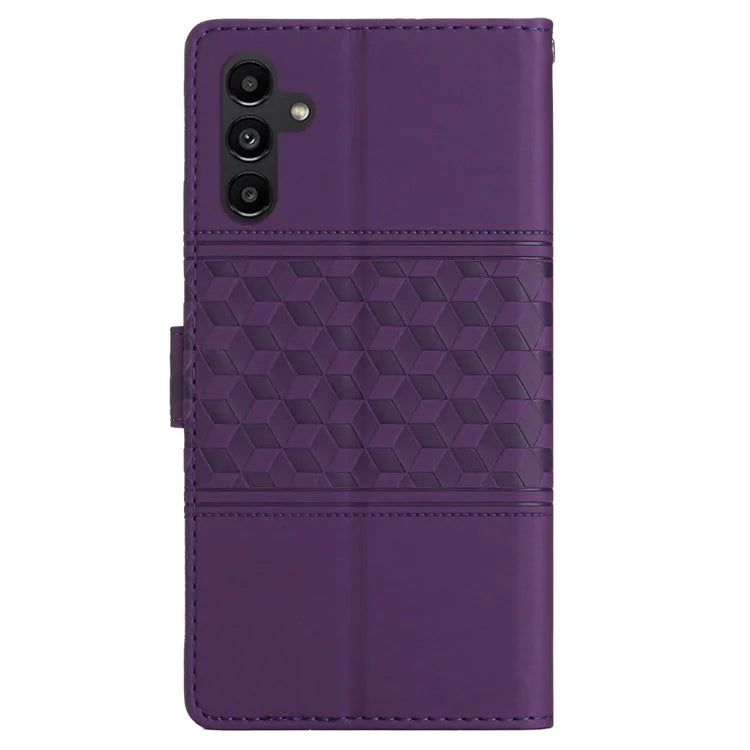 For Samsung Galaxy A05s 4G Case Anti-drop Imprinted Rhombus PU Leather Phone Stand Cover