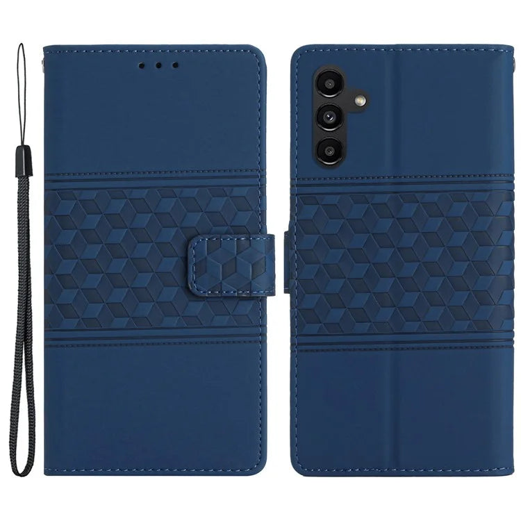 For Samsung Galaxy A05s 4G Case Anti-drop Imprinted Rhombus PU Leather Phone Stand Cover