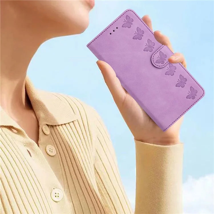 For Samsung Galaxy A05 4G Case Imprinted Butterfly PU Leather Smart Phone Wallet Cover
