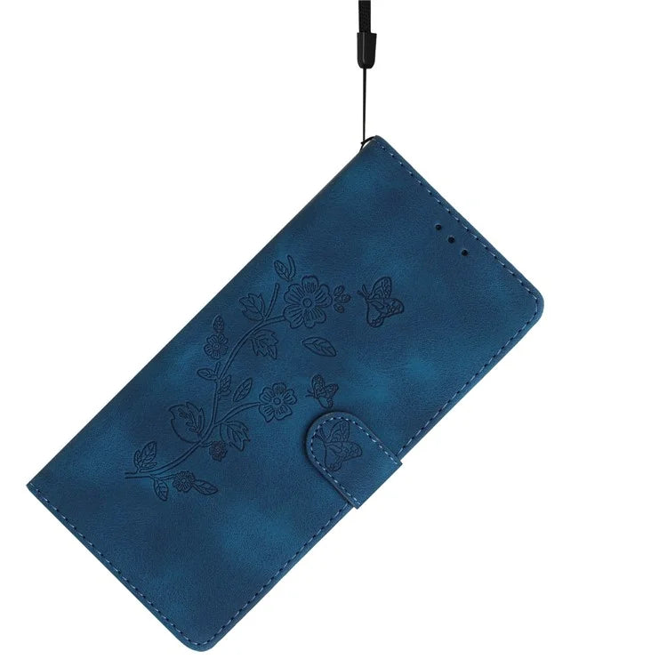 For Samsung Galaxy A05 4G Case Anti-drop Imprinted Flower Magnetic Leather Wallet Cell Phone Cover