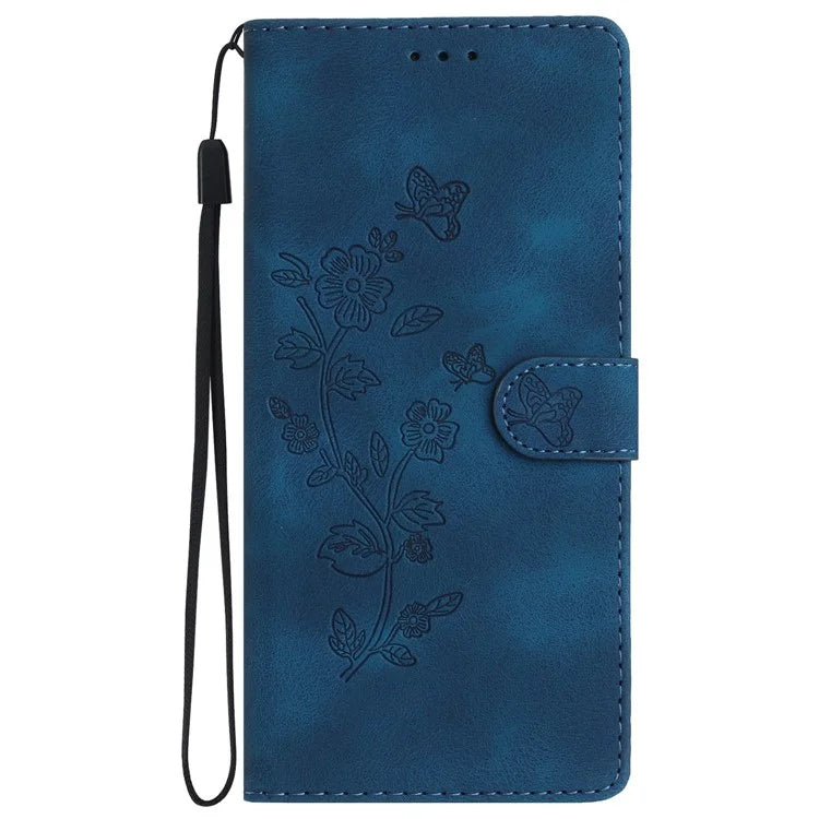 For Samsung Galaxy A05 4G Case Anti-drop Imprinted Flower Magnetic Leather Wallet Cell Phone Cover