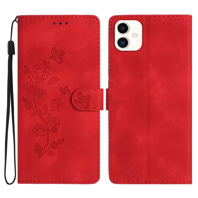 For Samsung Galaxy A05 4G Case Anti-drop Imprinted Flower Magnetic Leather Wallet Cell Phone Cover