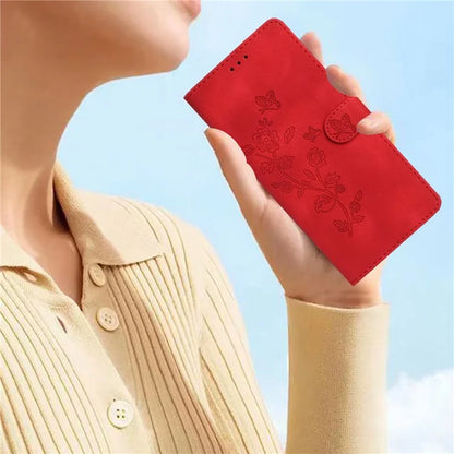 For Samsung Galaxy A05 4G Case Anti-drop Imprinted Flower Magnetic Leather Wallet Cell Phone Cover