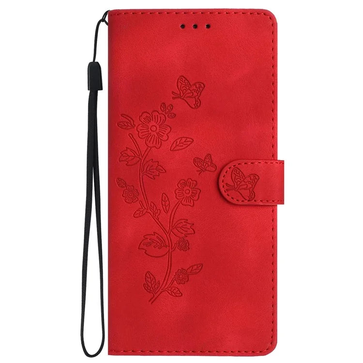 For Samsung Galaxy A05 4G Case Anti-drop Imprinted Flower Magnetic Leather Wallet Cell Phone Cover