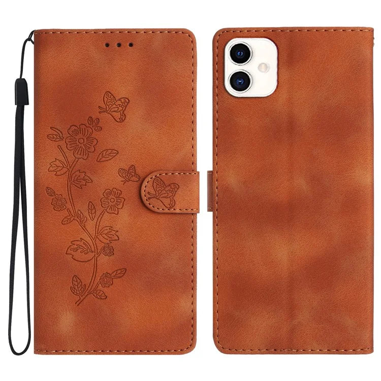 For Samsung Galaxy A05 4G Case Anti-drop Imprinted Flower Magnetic Leather Wallet Cell Phone Cover