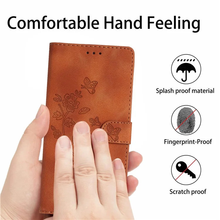 For Samsung Galaxy A05 4G Case Anti-drop Imprinted Flower Magnetic Leather Wallet Cell Phone Cover