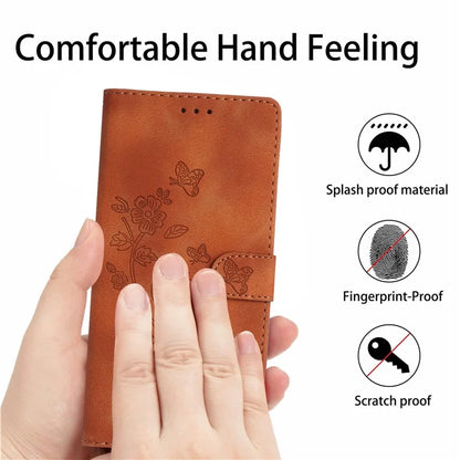For Samsung Galaxy A05 4G Case Anti-drop Imprinted Flower Magnetic Leather Wallet Cell Phone Cover