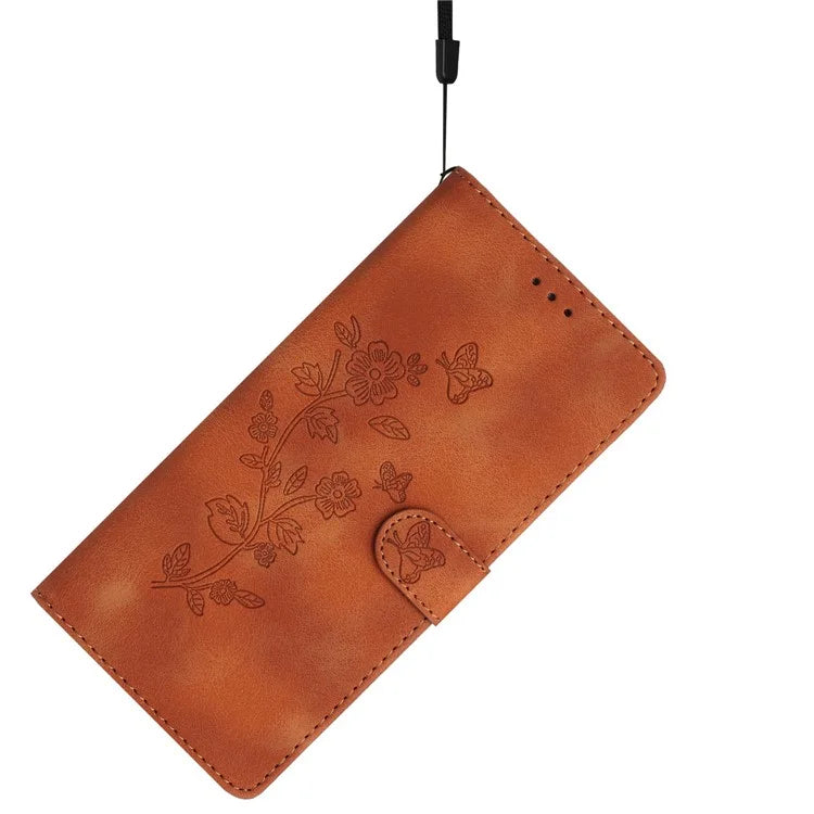 For Samsung Galaxy A05 4G Case Anti-drop Imprinted Flower Magnetic Leather Wallet Cell Phone Cover