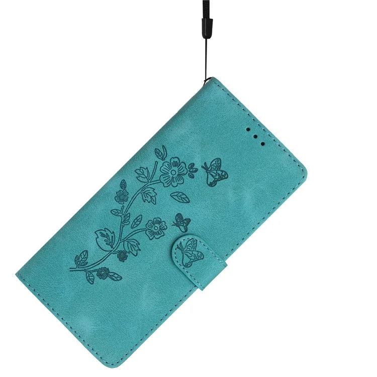 For Samsung Galaxy A05 4G Case Anti-drop Imprinted Flower Magnetic Leather Wallet Cell Phone Cover