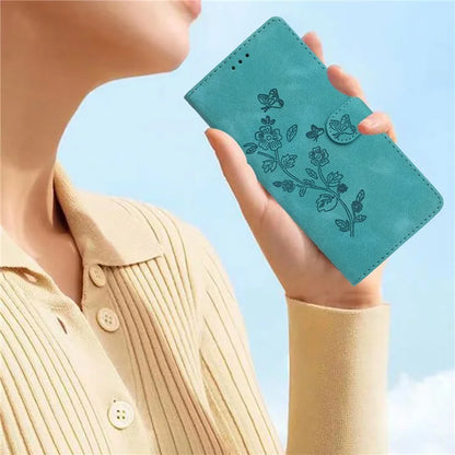 For Samsung Galaxy A05 4G Case Anti-drop Imprinted Flower Magnetic Leather Wallet Cell Phone Cover
