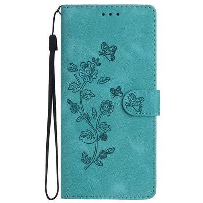 For Samsung Galaxy A05 4G Case Anti-drop Imprinted Flower Magnetic Leather Wallet Cell Phone Cover
