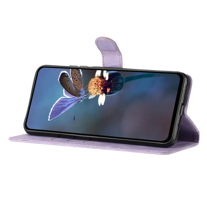 For Samsung Galaxy A05 4G Case Anti-drop Imprinted Flower Magnetic Leather Wallet Cell Phone Cover
