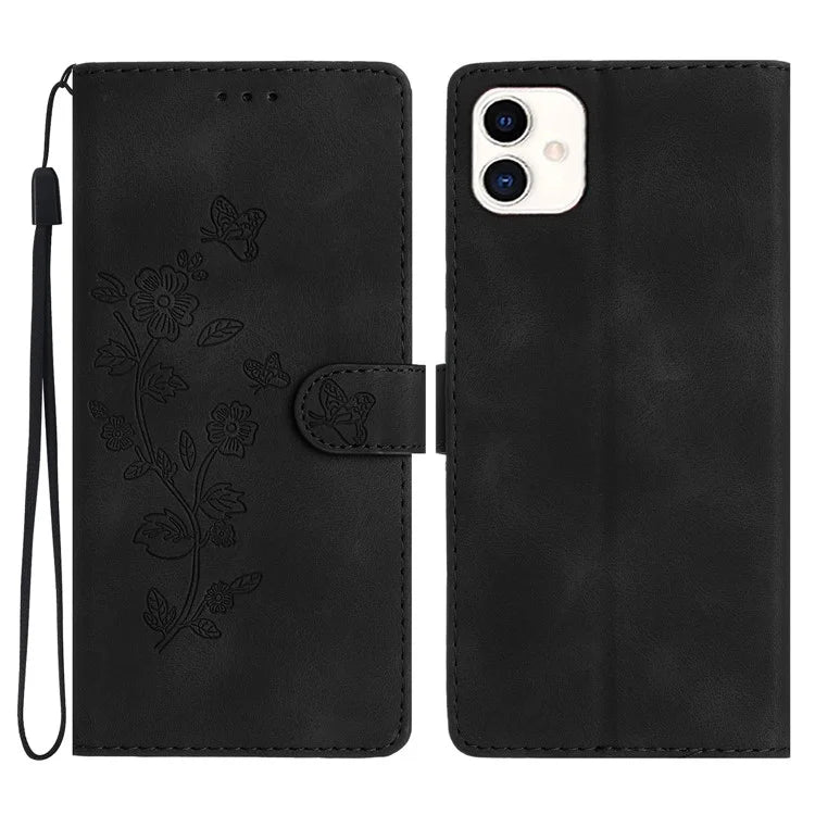 For Samsung Galaxy A05 4G Case Anti-drop Imprinted Flower Magnetic Leather Wallet Cell Phone Cover