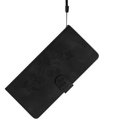 For Samsung Galaxy A05 4G Case Anti-drop Imprinted Flower Magnetic Leather Wallet Cell Phone Cover
