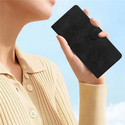 For Samsung Galaxy A05 4G Case Anti-drop Imprinted Flower Magnetic Leather Wallet Cell Phone Cover