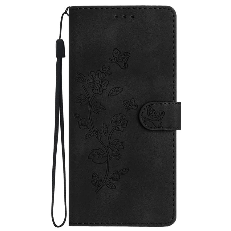 For Samsung Galaxy A05 4G Case Anti-drop Imprinted Flower Magnetic Leather Wallet Cell Phone Cover