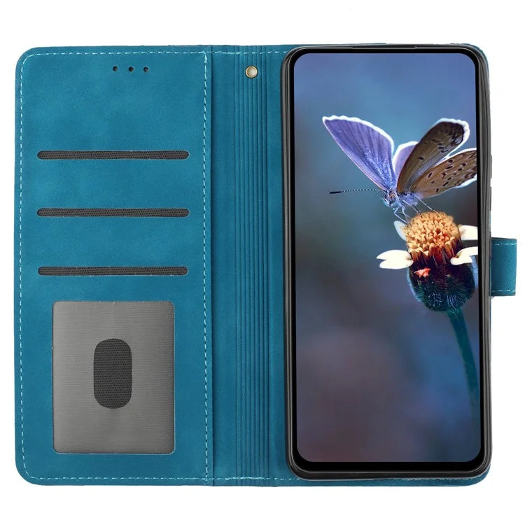 For Samsung Galaxy A05s 4G PU Leather Wallet Phone Cover Flowers Imprinted Flip Stand Phone Case