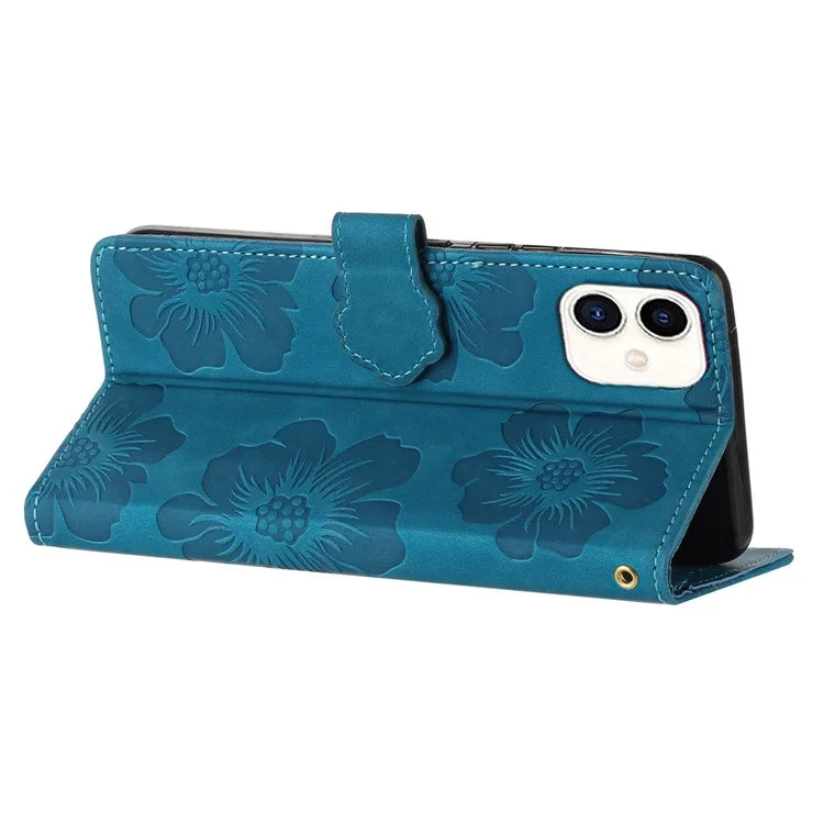 For Samsung Galaxy A05s 4G PU Leather Wallet Phone Cover Flowers Imprinted Flip Stand Phone Case