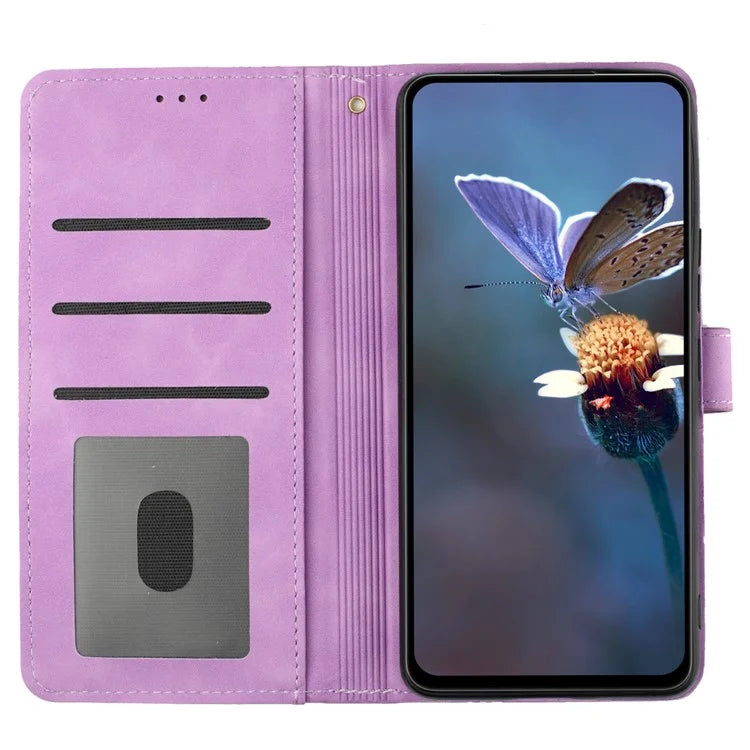 For Samsung Galaxy A05s 4G PU Leather Wallet Phone Cover Flowers Imprinted Flip Stand Phone Case