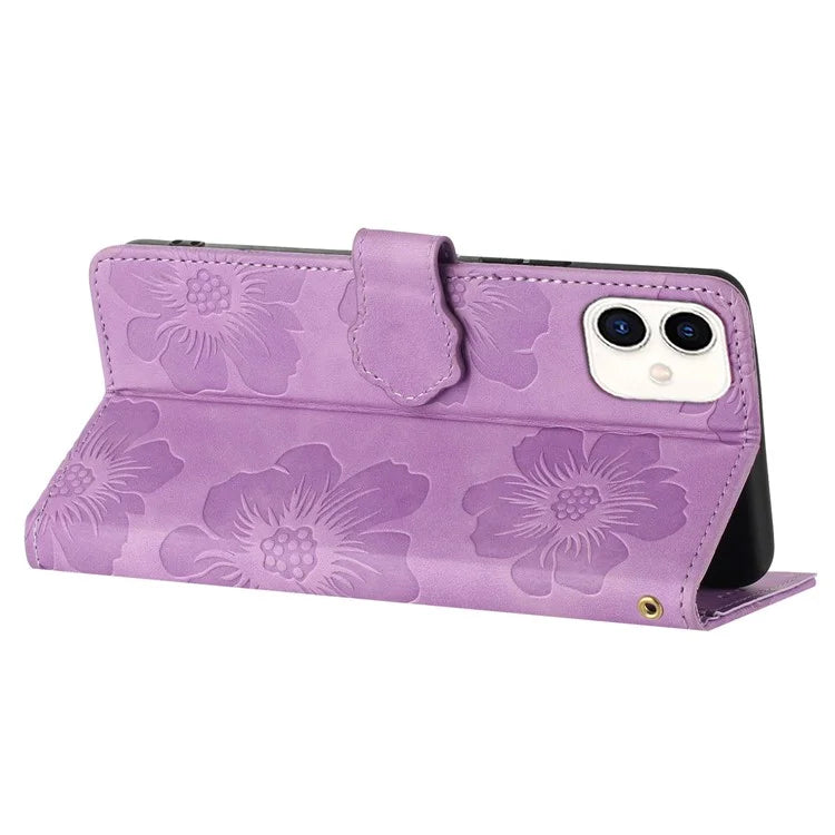 For Samsung Galaxy A05s 4G PU Leather Wallet Phone Cover Flowers Imprinted Flip Stand Phone Case