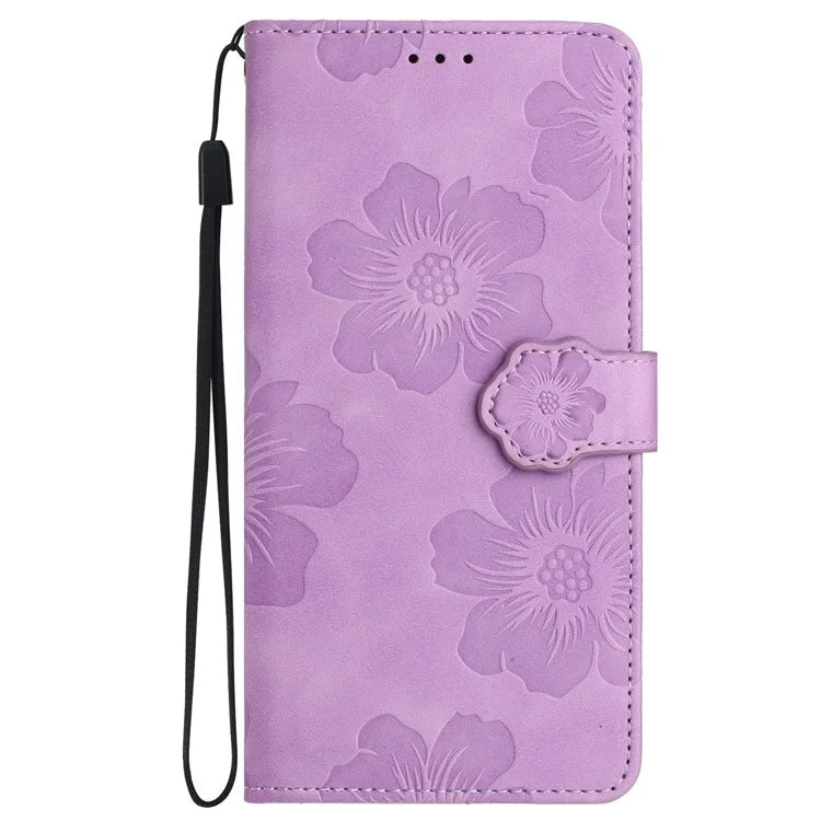 For Samsung Galaxy A05s 4G PU Leather Wallet Phone Cover Flowers Imprinted Flip Stand Phone Case