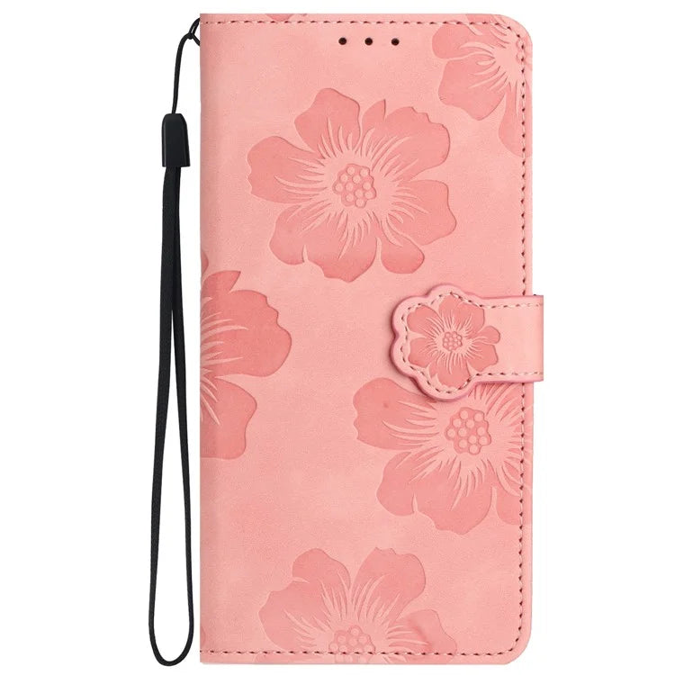 For Samsung Galaxy A05s 4G PU Leather Wallet Phone Cover Flowers Imprinted Flip Stand Phone Case