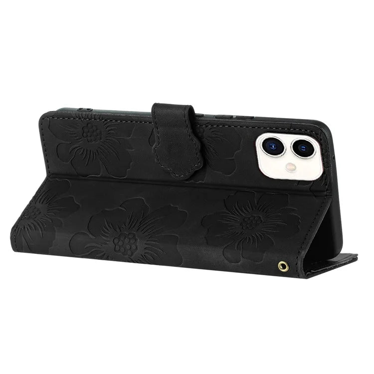 For Samsung Galaxy A05s 4G PU Leather Wallet Phone Cover Flowers Imprinted Flip Stand Phone Case