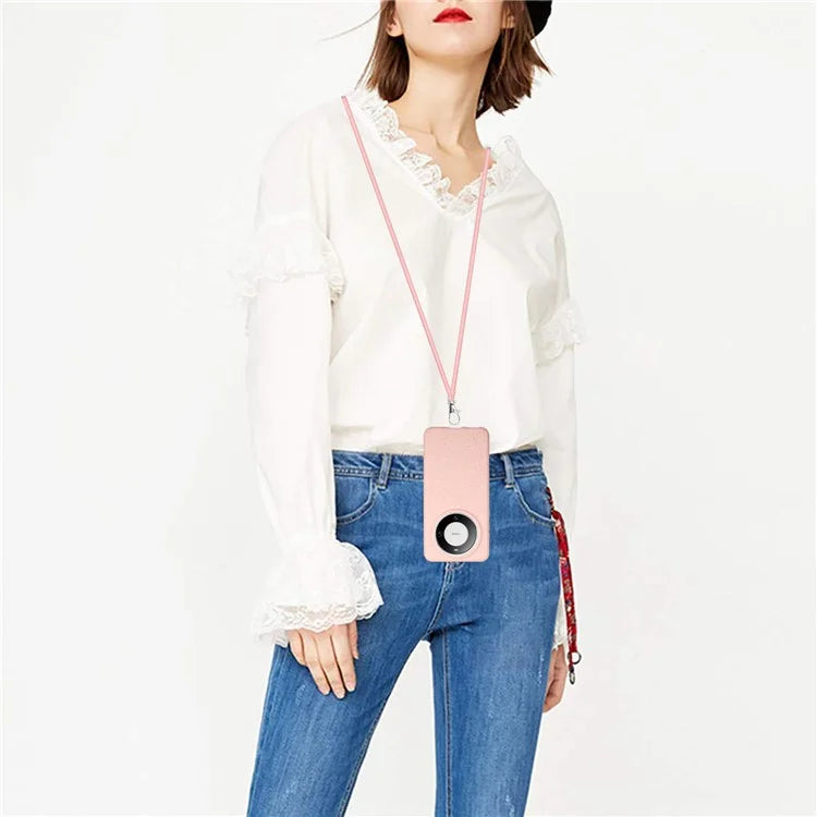 For Huawei Mate 60 Case Biodegradable Wheat Straw+TPU Magnetic Cell Phone Protector with Lanyard