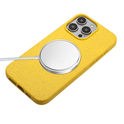Eco-friendly Wheat Straw+TPU Case for iPhone 13 Pro Max 6.7 inch Phone Cover with Long Rope