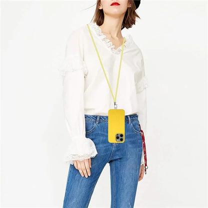 Eco-friendly Wheat Straw+TPU Case for iPhone 13 Pro Max 6.7 inch Phone Cover with Long Rope