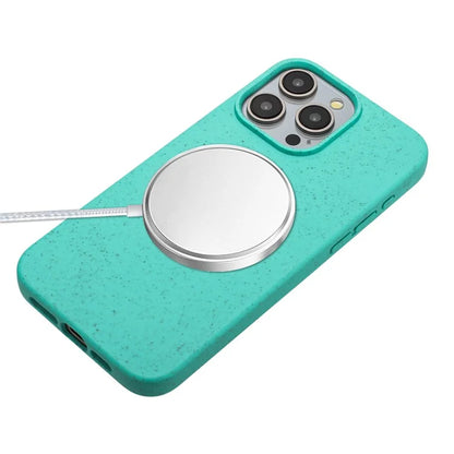 Eco-friendly Wheat Straw+TPU Case for iPhone 13 Pro Max 6.7 inch Phone Cover with Long Rope