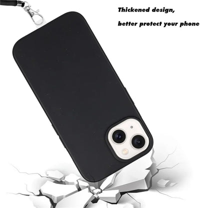 For iPhone 14 Plus Case Eco-friendly Biodegradable Wheat Straw+TPU Phone Protective Cover