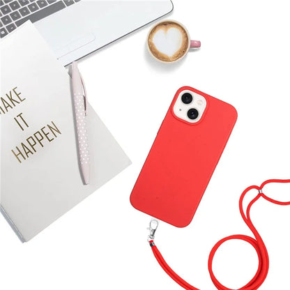 For iPhone 14 Plus Case Eco-friendly Biodegradable Wheat Straw+TPU Phone Protective Cover