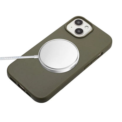For iPhone 14 Plus Case Eco-friendly Biodegradable Wheat Straw+TPU Phone Protective Cover