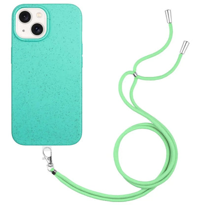 For iPhone 14 Plus Case Eco-friendly Biodegradable Wheat Straw+TPU Phone Protective Cover