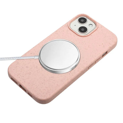 For iPhone 14 Plus Case Eco-friendly Biodegradable Wheat Straw+TPU Phone Protective Cover