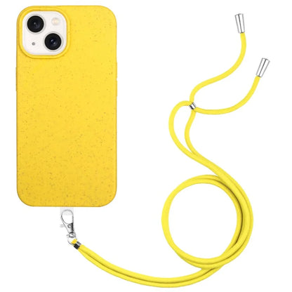 For iPhone 14 Plus Case Eco-friendly Biodegradable Wheat Straw+TPU Phone Protective Cover
