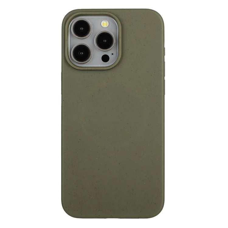 For iPhone 14 Pro Case Compostable Wheat Straw+TPU Magnetic Phone Cover