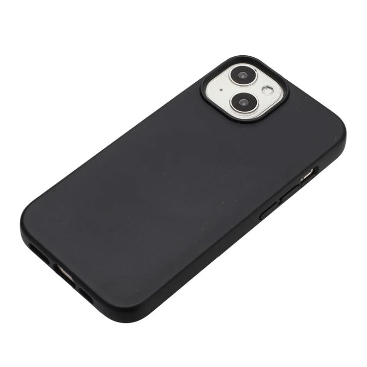 For iPhone 15 Plus Biodegradable Case Wheat Straw+TPU Magnetic Phone Cover