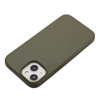 For iPhone 15 Plus Biodegradable Case Wheat Straw+TPU Magnetic Phone Cover