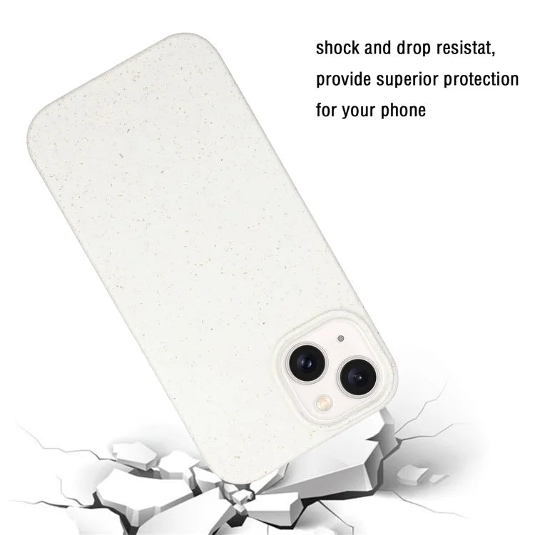For iPhone 15 Magnetic Case Wheat Straw+TPU Compostable Phone Cover