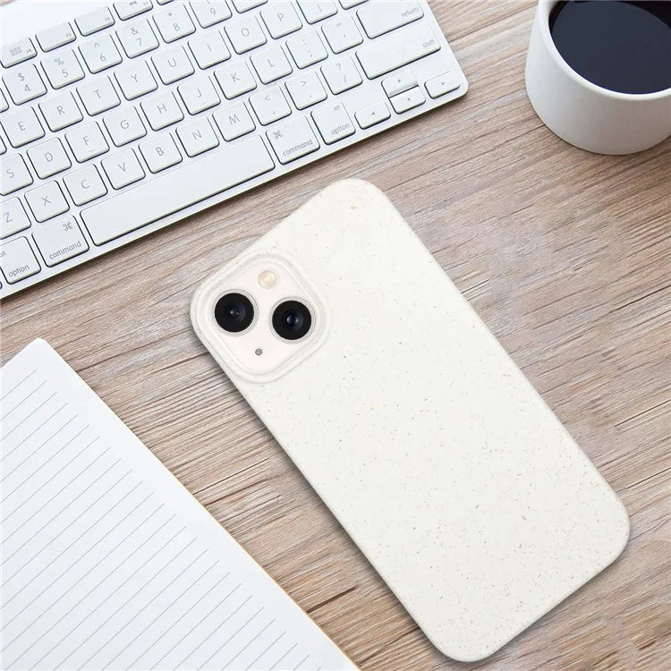 For iPhone 15 Magnetic Case Wheat Straw+TPU Compostable Phone Cover