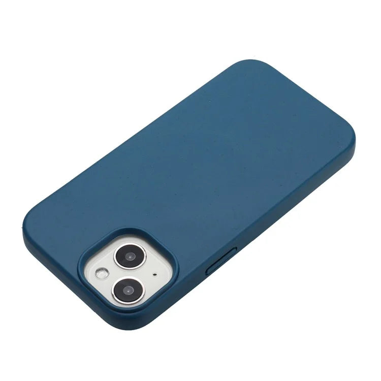 For iPhone 15 Magnetic Case Wheat Straw+TPU Compostable Phone Cover