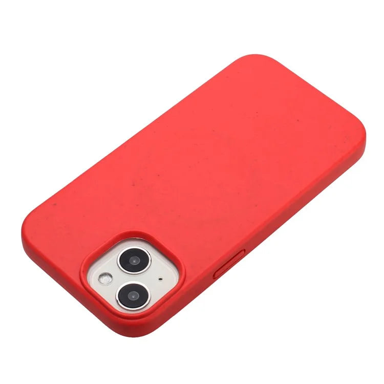 For iPhone 15 Magnetic Case Wheat Straw+TPU Compostable Phone Cover