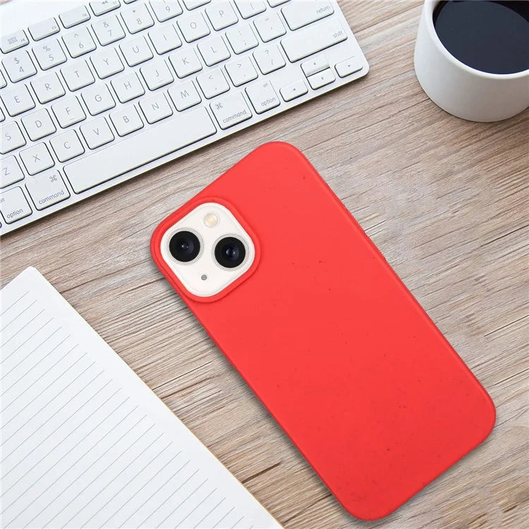 For iPhone 15 Magnetic Case Wheat Straw+TPU Compostable Phone Cover